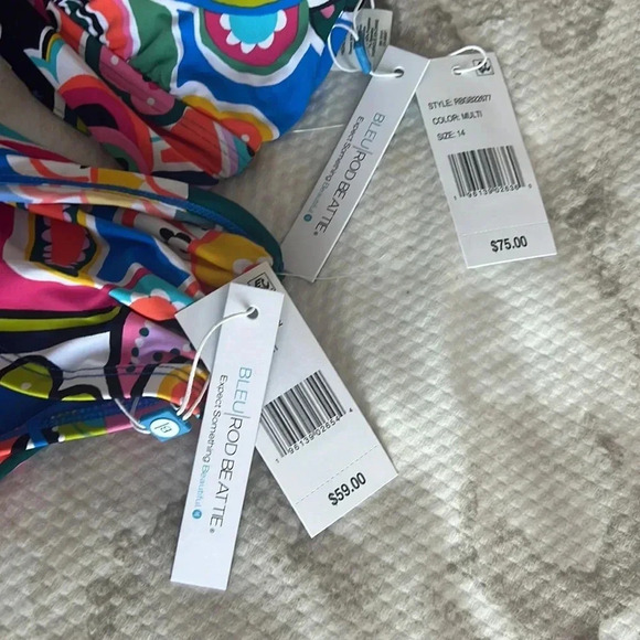 Bleu Rod Beattie Go For Bold Halter Tie Front Top and Bikini Bottom Size 14 - Picture 12 of 13